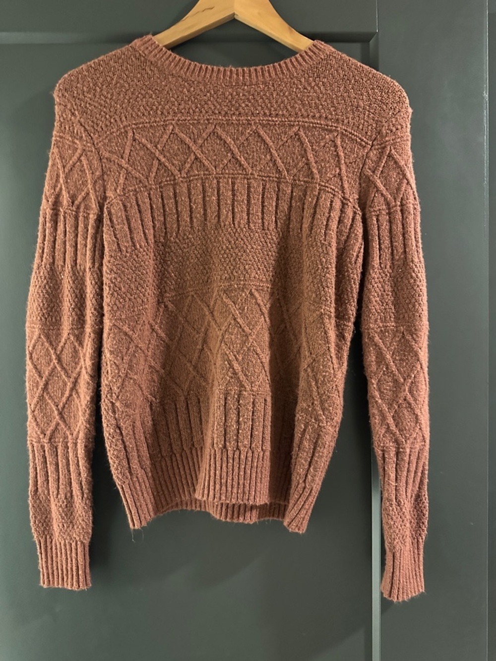 St. John's Bay Cable-Knit Crewneck Sweater - Rust